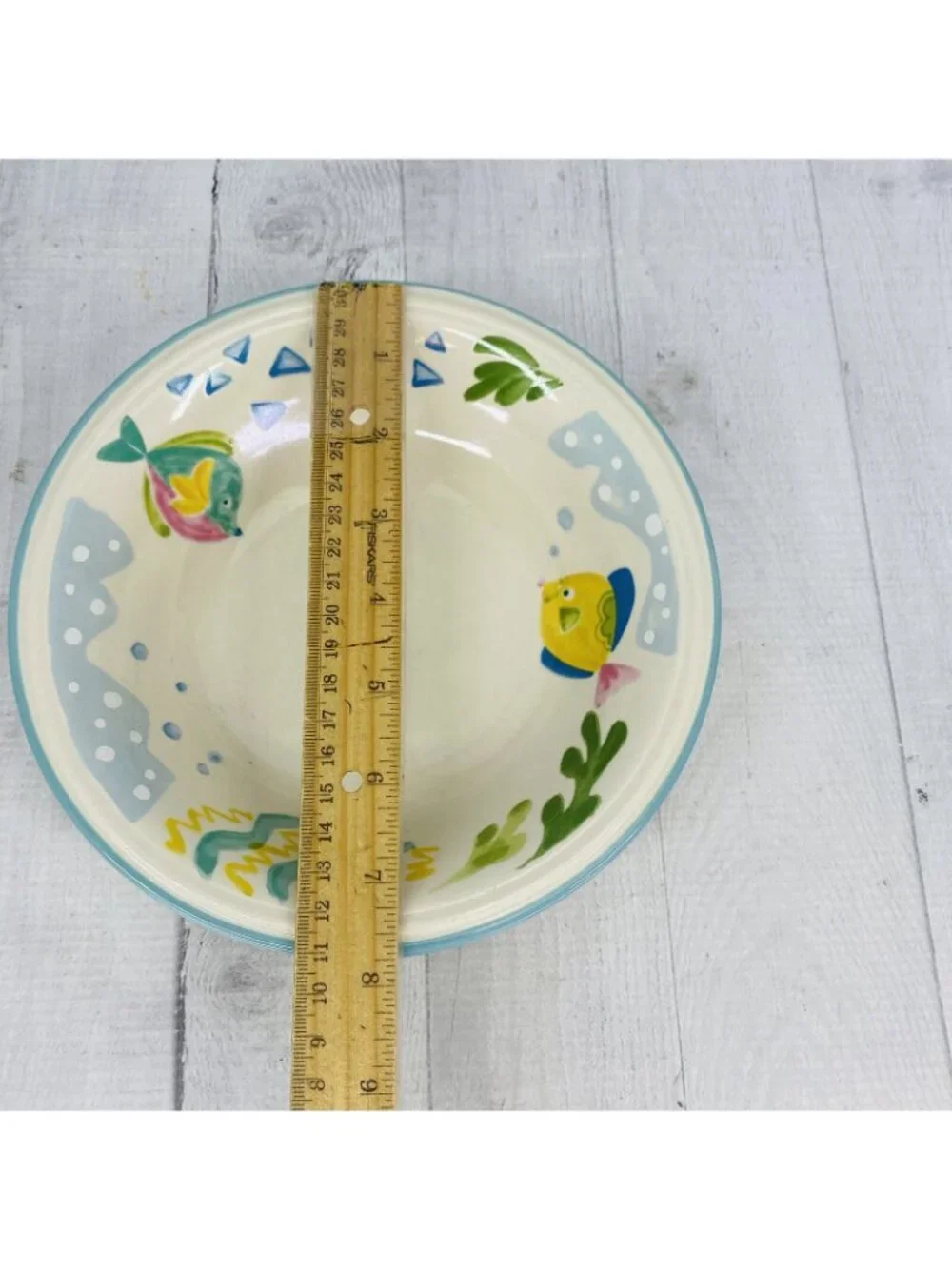Studio Nova BARRIER REEF Y2310 Fish Aqua Tim Stoneware Soup Cereal Bowls Set 4